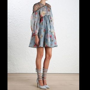 Zimmermann Dupe Lattice Havoc Floral Billow Dress